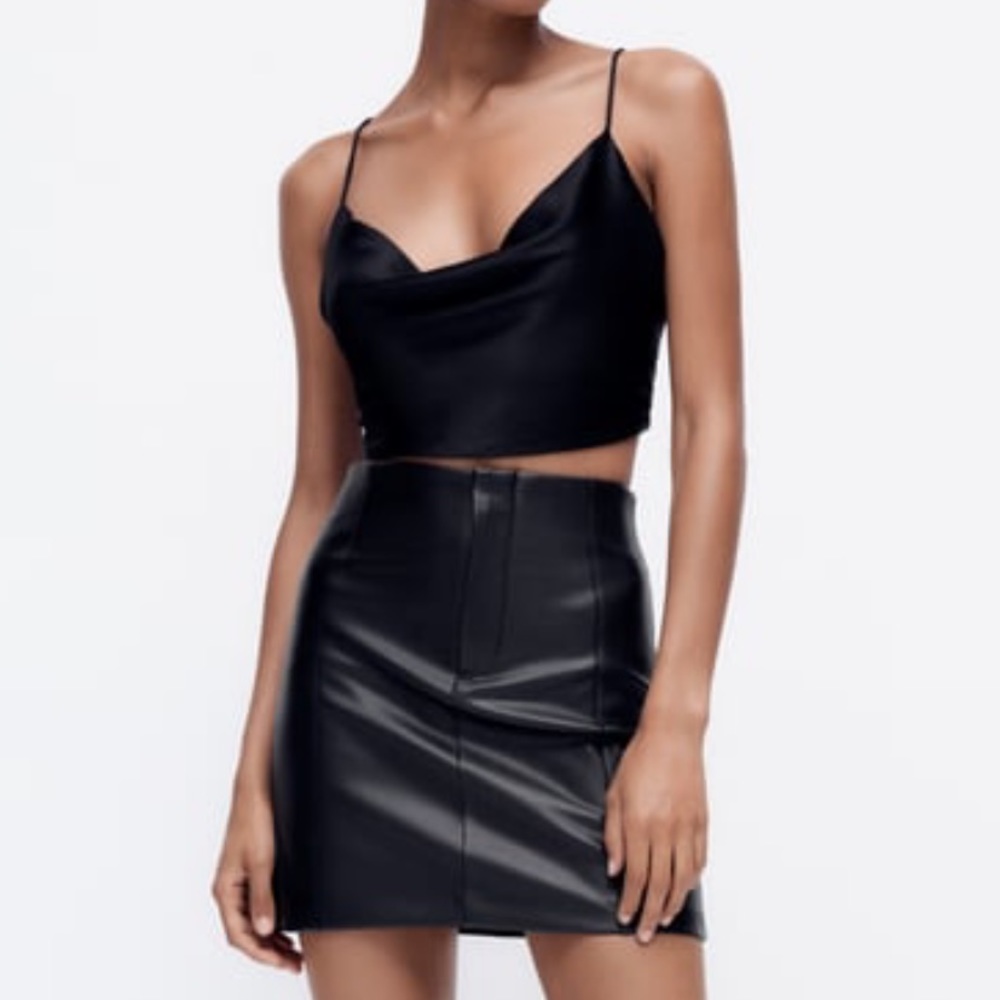 Faux Leather Mini Skirt